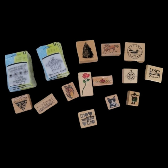Large Lot of (31) Wood and Silicone Stamps - Picture 3 of 11
